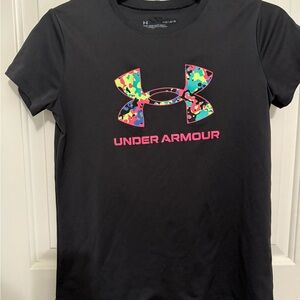 Under Armour Black Tee with Multicolor Logo *GREAT USED CONDITION*